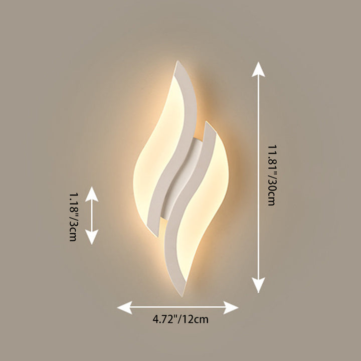Applique murale moderne minimaliste en fer et acrylique en forme de feuille à LED pour chambre et salon 