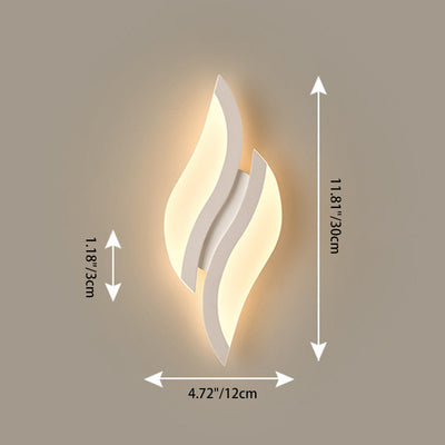 Modern Minimalist Iron & Acrylic Leaf-Shaped LED Wall Sconce Lamp For Bedroom & Living Room