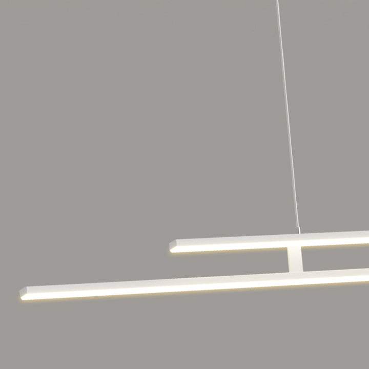Modern Minimalist Metal Aluminum &amp; Silicone Linear LED Chandelier Island Light For Dining Room