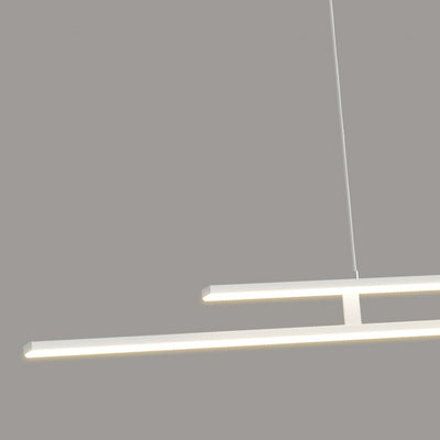Modern Minimalist Metal Aluminum & Silicone Linear LED Chandelier Island Light For Dining Room