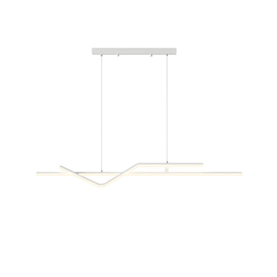 Modern Minimalist Metal Aluminum & Silicone Linear LED Chandelier Island Light For Dining Room