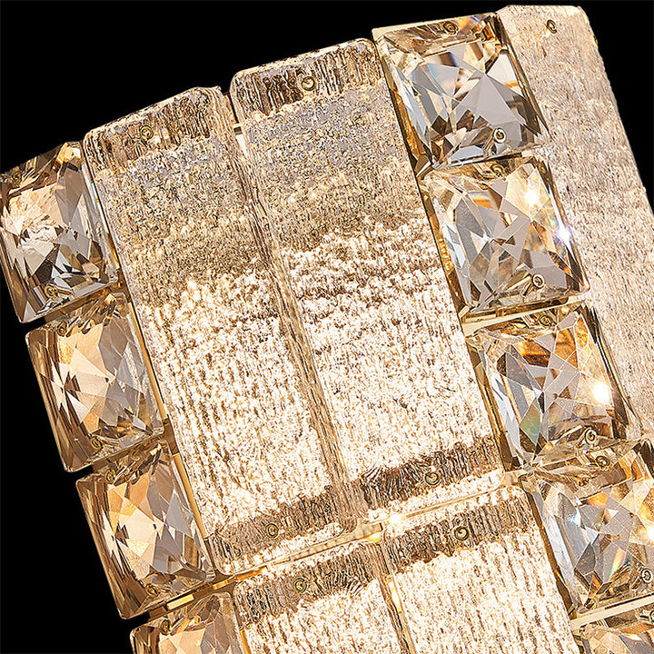 Modern Luxury Crystal &amp; Metal Long Strip LED Wall Sconce Lamp For Bedroom &amp; Living Room