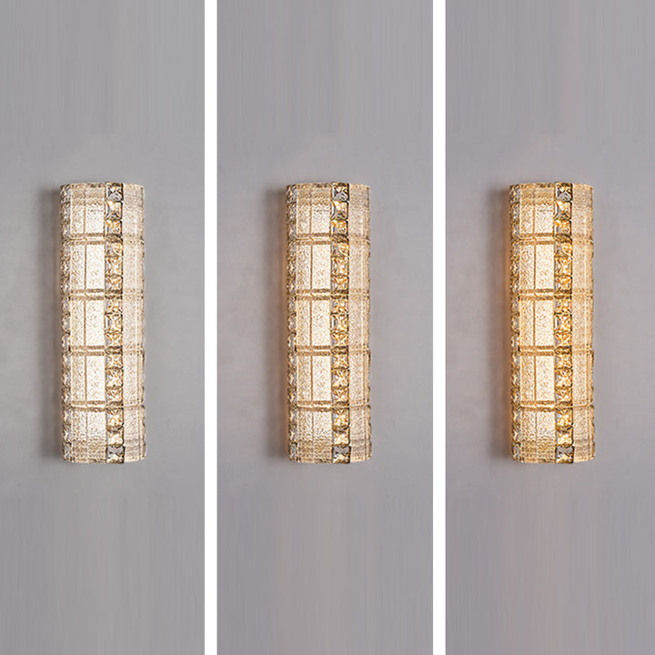 Modern Luxury Crystal &amp; Metal Long Strip LED Wall Sconce Lamp For Bedroom &amp; Living Room