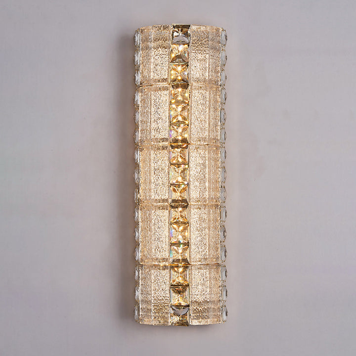 Modern Luxury Crystal &amp; Metal Long Strip LED Wall Sconce Lamp For Bedroom &amp; Living Room