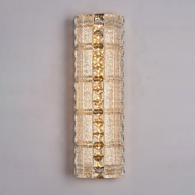 Modern Luxury Crystal & Metal Long Strip LED Wall Sconce Lamp For Bedroom & Living Room