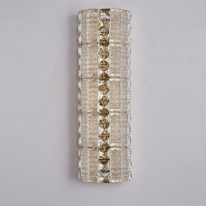 Modern Luxury Crystal &amp; Metal Long Strip LED Wall Sconce Lamp For Bedroom &amp; Living Room