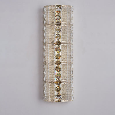 Modern Luxury Crystal & Metal Long Strip LED Wall Sconce Lamp For Bedroom & Living Room