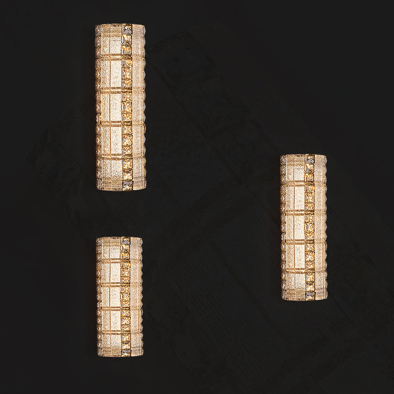Modern Luxury Crystal & Metal Long Strip LED Wall Sconce Lamp For Bedroom & Living Room