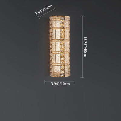 Modern Luxury Crystal & Metal Long Strip LED Wall Sconce Lamp For Bedroom & Living Room