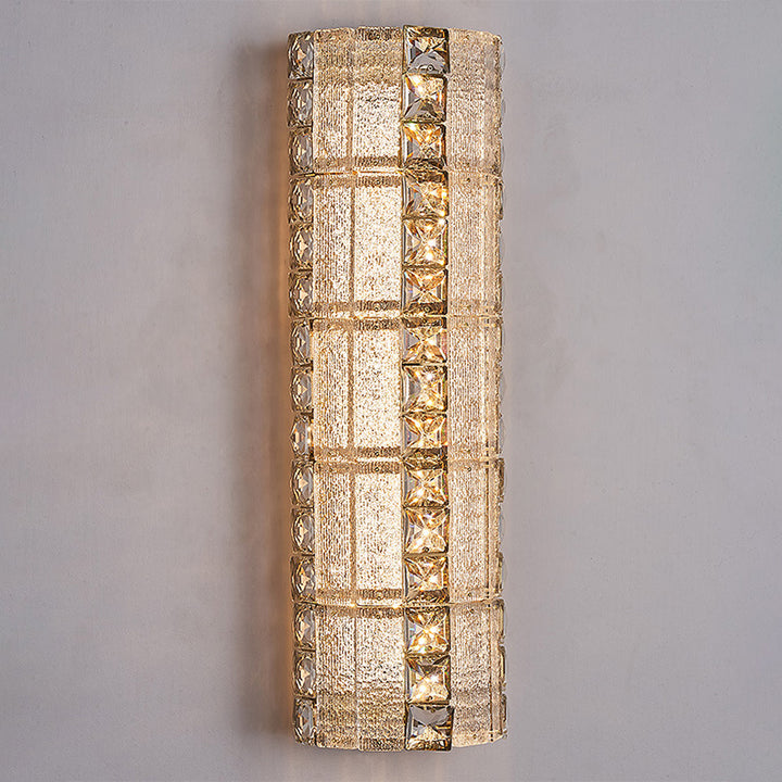 Modern Luxury Crystal &amp; Metal Long Strip LED Wall Sconce Lamp For Bedroom &amp; Living Room
