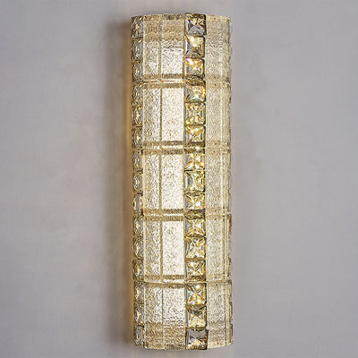 Modern Luxury Crystal & Metal Long Strip LED Wall Sconce Lamp For Bedroom & Living Room