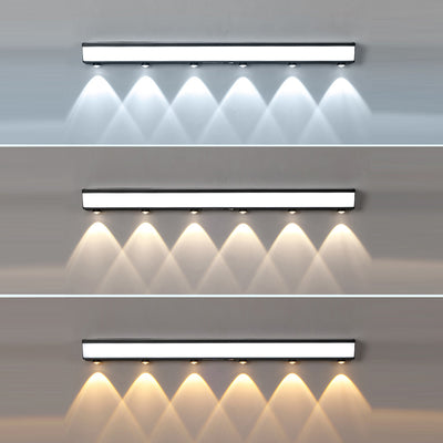 Modern Minimalist Solar Waterproof Motion Sensor Acrylic Aluminum & Stainless Steel Rectangular LED Wall Sconce Lamp For Outdoor Patio