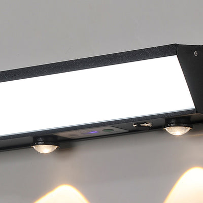 Modern Minimalist Solar Waterproof Motion Sensor Acrylic Aluminum & Stainless Steel Rectangular LED Wall Sconce Lamp For Outdoor Patio