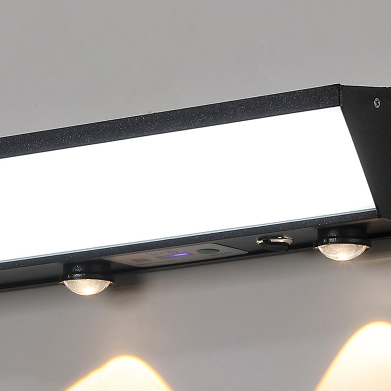 Modern Minimalist Solar Waterproof Motion Sensor Acrylic Aluminum & Stainless Steel Rectangular LED Wall Sconce Lamp For Outdoor Patio