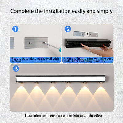 Modern Minimalist Solar Waterproof Motion Sensor Acrylic Aluminum & Stainless Steel Rectangular LED Wall Sconce Lamp For Outdoor Patio