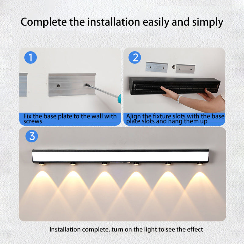 Modern Minimalist Solar Waterproof Motion Sensor Acrylic Aluminum & Stainless Steel Rectangular LED Wall Sconce Lamp For Outdoor Patio
