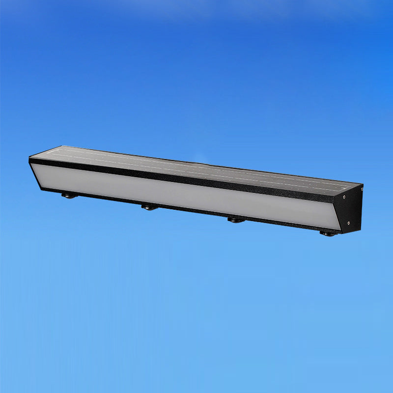 Modern Minimalist Solar Waterproof Motion Sensor Acrylic Aluminum & Stainless Steel Rectangular LED Wall Sconce Lamp For Outdoor Patio