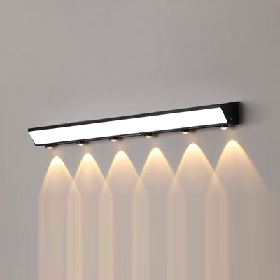 Modern Minimalist Solar Waterproof Motion Sensor Acrylic Aluminum & Stainless Steel Rectangular LED Wall Sconce Lamp For Outdoor Patio