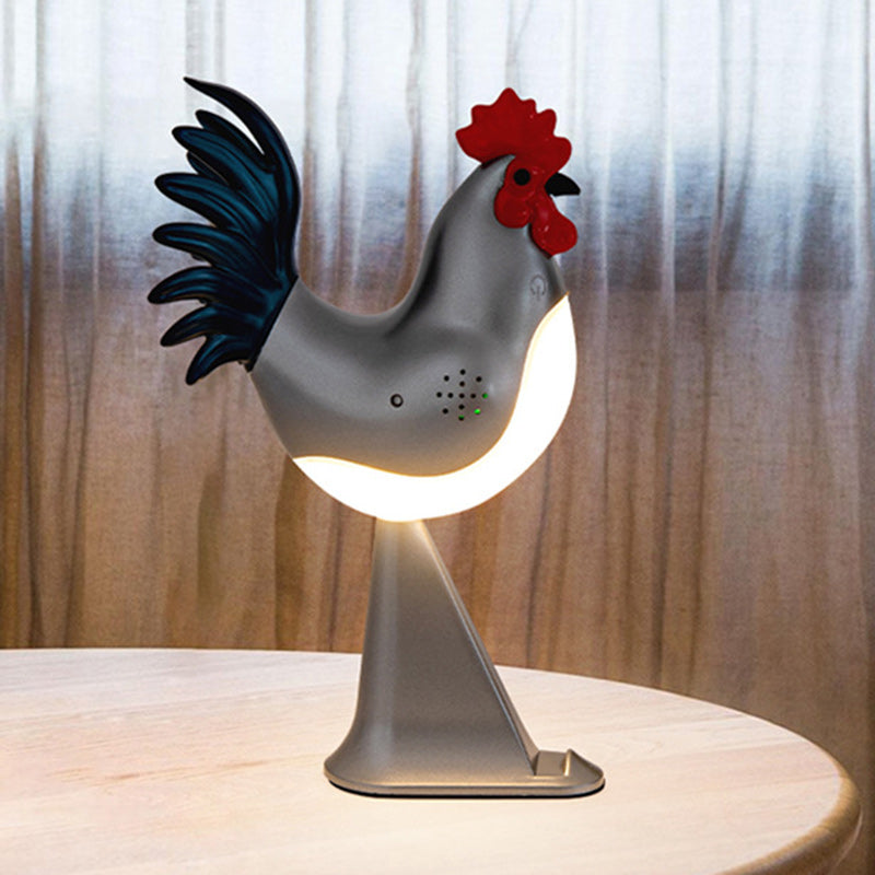 Contemporary Creative Rechargeable ABS &amp; PC Rooster-Shaped LED Table Lamp Night Light For Bedside