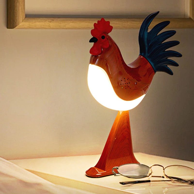 Contemporary Creative Rechargeable ABS & PC Rooster-Shaped LED Table Lamp Night Light For Bedside