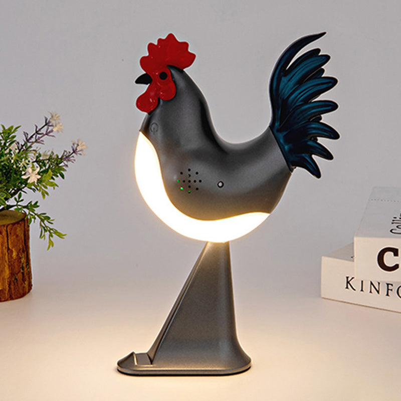 Contemporary Creative Rechargeable ABS & PC Rooster-Shaped LED Table Lamp Night Light For Bedside