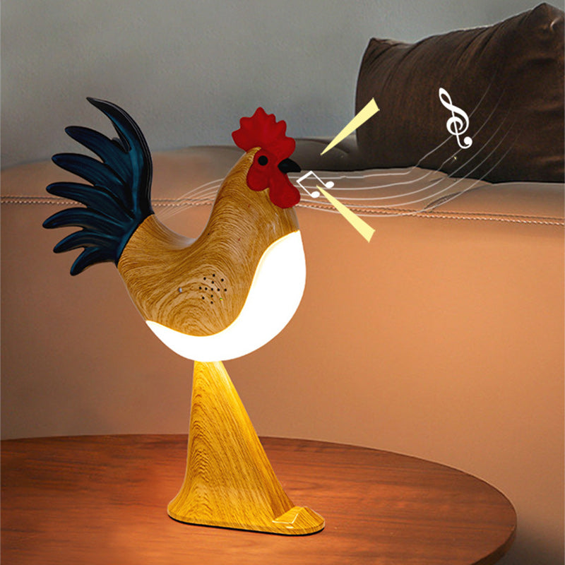 Contemporary Creative Rechargeable ABS & PC Rooster-Shaped LED Table Lamp Night Light For Bedside