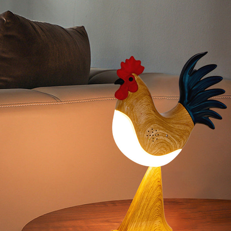 Contemporary Creative Rechargeable ABS & PC Rooster-Shaped LED Table Lamp Night Light For Bedside