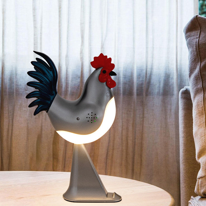 Contemporary Creative Rechargeable ABS & PC Rooster-Shaped LED Table Lamp Night Light For Bedside
