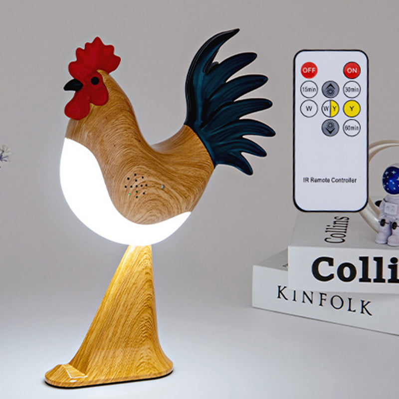 Contemporary Creative Rechargeable ABS & PC Rooster-Shaped LED Table Lamp Night Light For Bedside