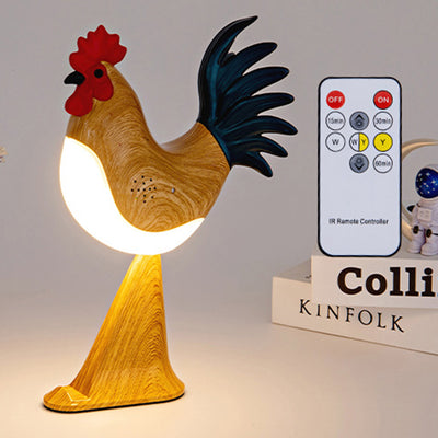 Contemporary Creative Rechargeable ABS & PC Rooster-Shaped LED Table Lamp Night Light For Bedside
