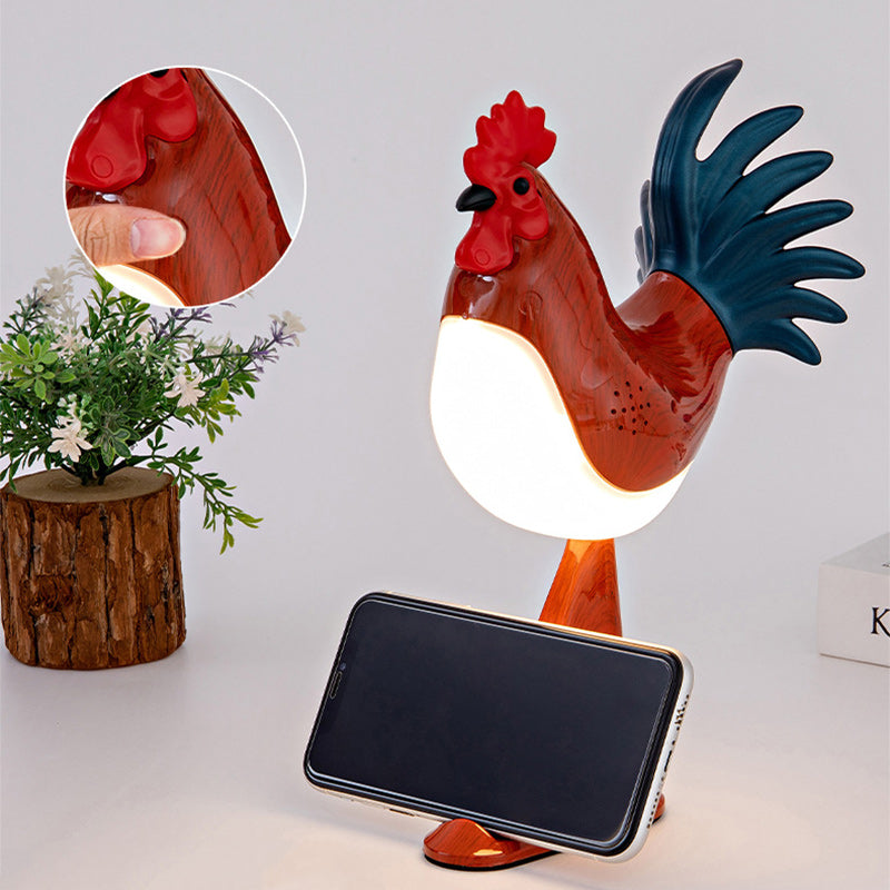 Contemporary Creative Rechargeable ABS & PC Rooster-Shaped LED Table Lamp Night Light For Bedside