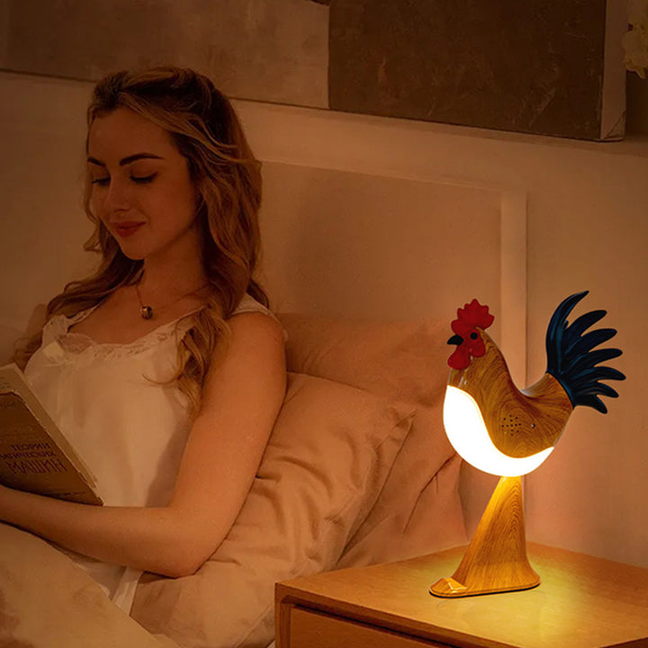 Contemporary Creative Rechargeable ABS &amp; PC Rooster-Shaped LED Table Lamp Night Light For Bedside