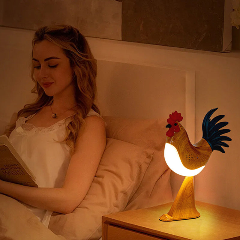 Contemporary Creative Rechargeable ABS & PC Rooster-Shaped LED Table Lamp Night Light For Bedside