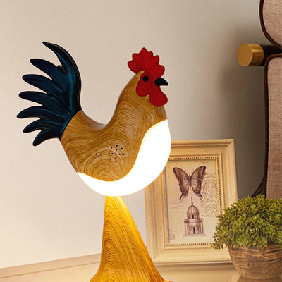 Contemporary Creative Rechargeable ABS & PC Rooster-Shaped LED Table Lamp Night Light For Bedside