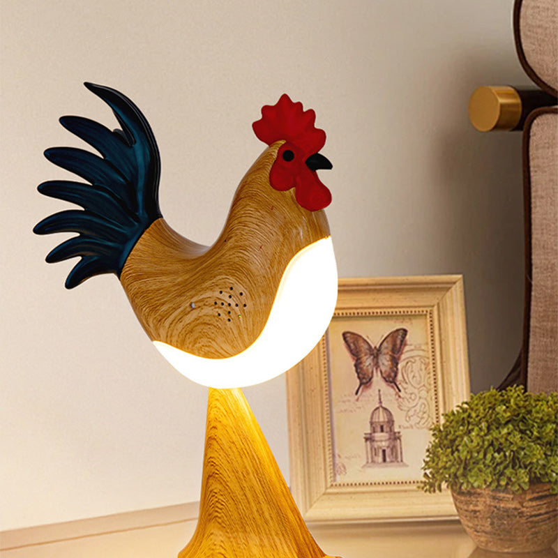 Contemporary Creative Rechargeable ABS & PC Rooster-Shaped LED Table Lamp Night Light For Bedside