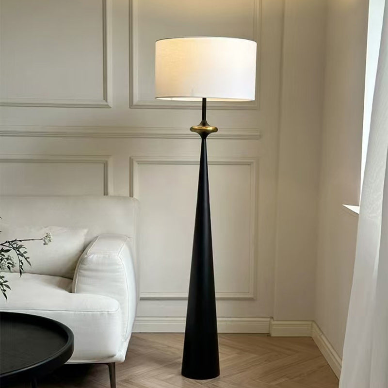 Zeitgenössische nordische Stoff- &amp; Eisen-Säulenförmige 1-Licht Stehlampe für Wohnzimmer &amp; Schlafzimmer 