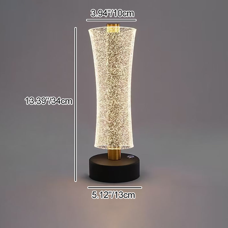 Modern Luxury Metal & Acrylic Column Tower-Shaped LED Table Lamp For Bedside