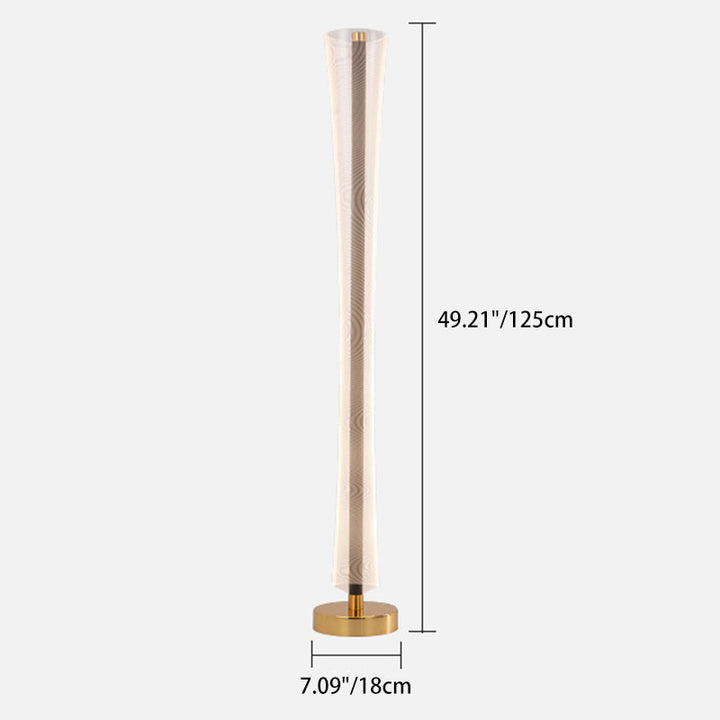 Lampadaire moderne en aluminium, fer et acrylique avec colonne LED pour salon et chambre 