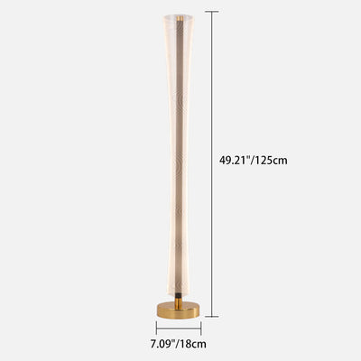 Modern Luxury Aluminum Iron And Acrylic Tower Column LED Standing Floor Lamp For Living Room And Bedroom