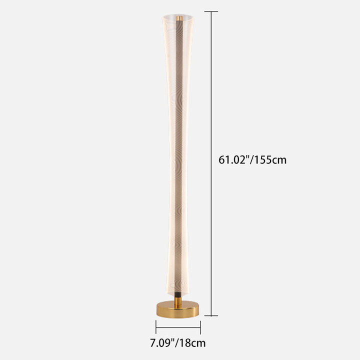 Lampadaire moderne en aluminium, fer et acrylique avec colonne LED pour salon et chambre 