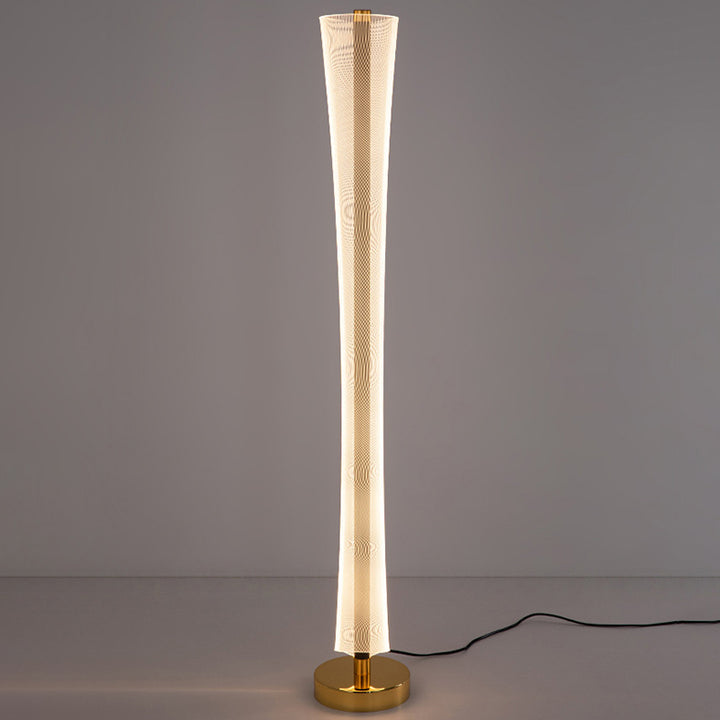 Lampadaire moderne en aluminium, fer et acrylique avec colonne LED pour salon et chambre 