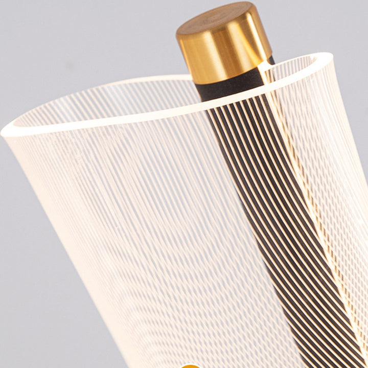 Lampadaire moderne en aluminium, fer et acrylique avec colonne LED pour salon et chambre 