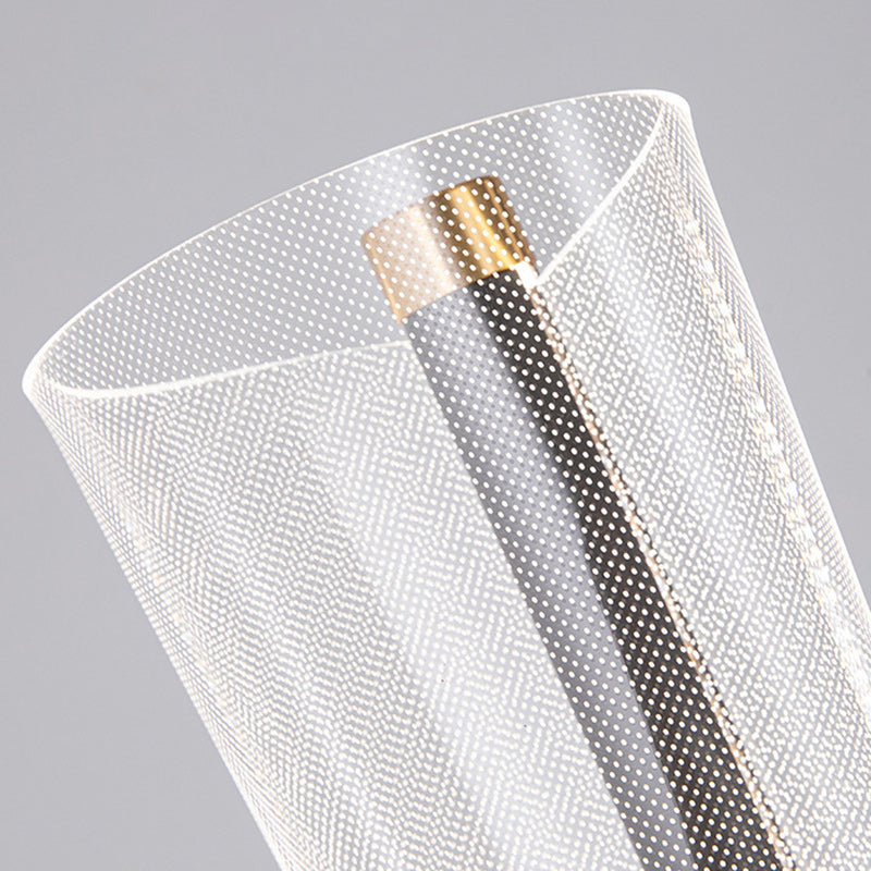 Lampadaire moderne en aluminium, fer et acrylique avec colonne LED pour salon et chambre 