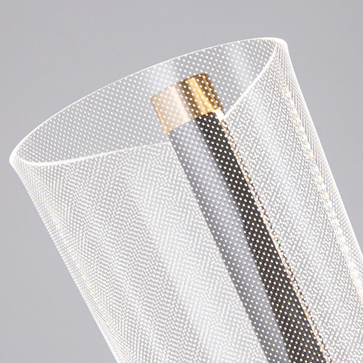 Lampadaire moderne en aluminium, fer et acrylique avec colonne LED pour salon et chambre 
