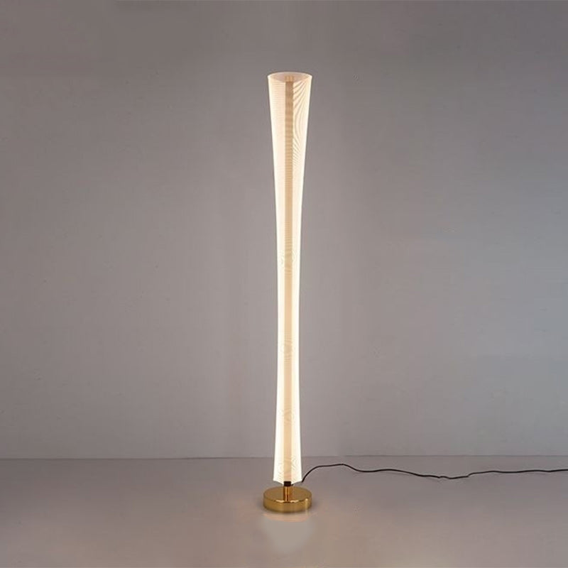 Modern Luxury Aluminum Iron And Acrylic Tower Column LED Standing Floor Lamp For Living Room And Bedroom