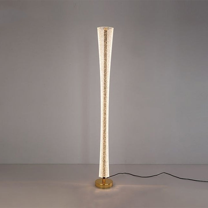 Lampadaire moderne en aluminium, fer et acrylique avec colonne LED pour salon et chambre 