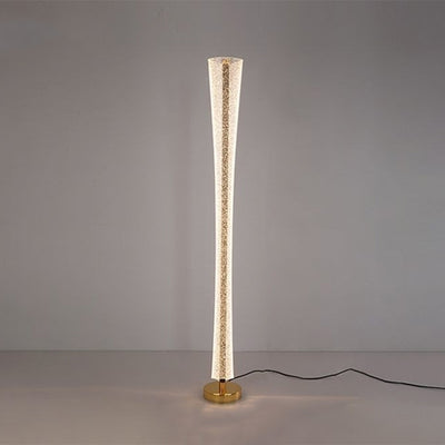 Modern Luxury Aluminum Iron And Acrylic Tower Column LED Standing Floor Lamp For Living Room And Bedroom