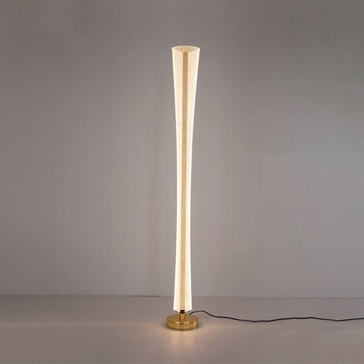 Lampadaire moderne en aluminium, fer et acrylique avec colonne LED pour salon et chambre 