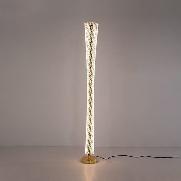 Lampadaire moderne en aluminium, fer et acrylique avec colonne LED pour salon et chambre 
