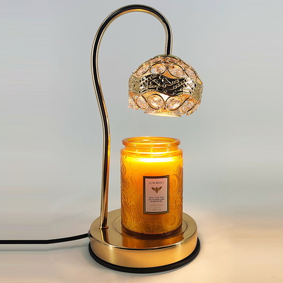Traditional European Crystal Iron And Marble Valley Round 1-Light Melting Wax Table Lamp For Bedside